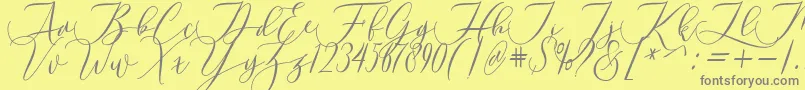 Laurretta Font – Gray Fonts on Yellow Background