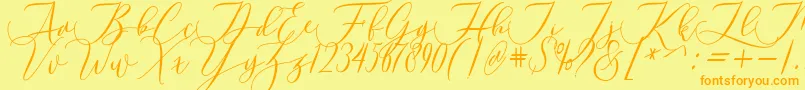 Laurretta-Schriftart – Orangefarbene Schriften auf gelbem Hintergrund