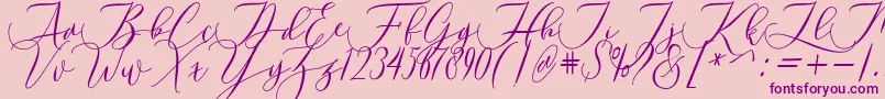 Weitere Informationen zur Laurretta-Schriftart Laurretta-Schriftart – Violette Schriften auf rosa Hintergrund