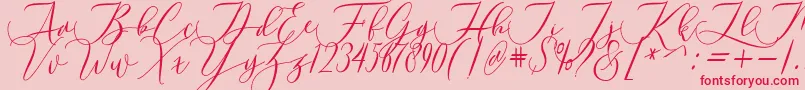 Laurretta-Schriftart – Rote Schriften auf rosa Hintergrund