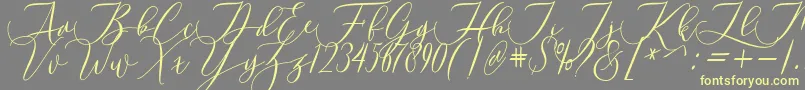 Laurretta Font – Yellow Fonts on Gray Background