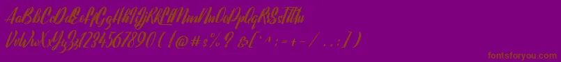 Lavalette demo-Schriftart – Braune Schriften auf violettem Hintergrund