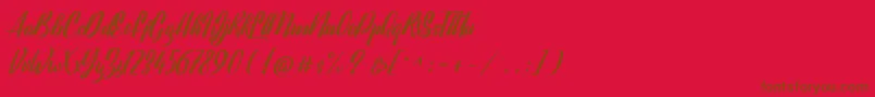 Lavalette demo Font – Brown Fonts on Red Background