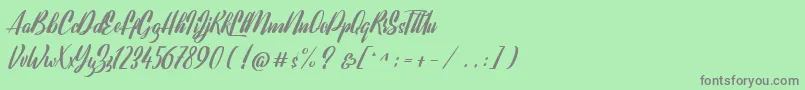 Lavalette demo Font – Gray Fonts on Green Background