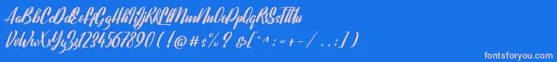 Lavalette demo Font – Pink Fonts on Blue Background