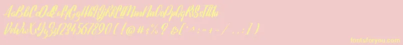 Lavalette demo-Schriftart – Gelbe Schriften auf rosa Hintergrund