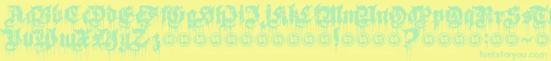 BurnTheWitchPersonalUseOnly Font – Green Fonts on Yellow Background