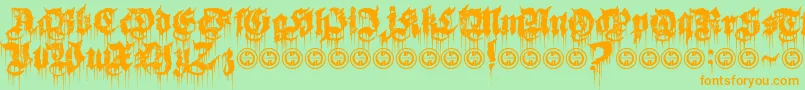 BurnTheWitchPersonalUseOnly Font – Orange Fonts on Green Background