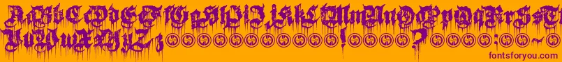 BurnTheWitchPersonalUseOnly Font – Purple Fonts on Orange Background