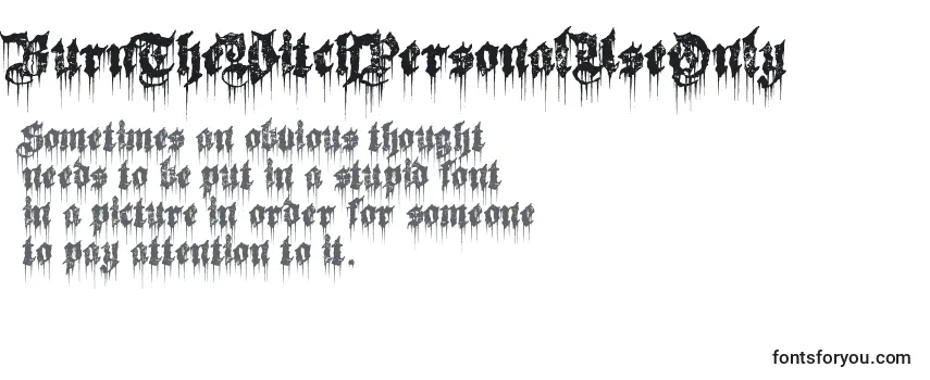 BurnTheWitchPersonalUseOnly Font