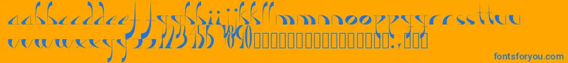 Lavande Font – Blue Fonts on Orange Background