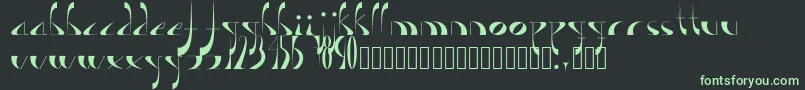 フォントLavande – 黒い背景に緑の文字