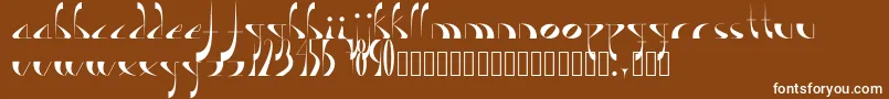 Lavande-Schriftart – Weiße Schriften auf braunem Hintergrund