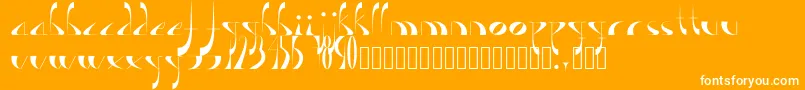 Lavande-Schriftart – Weiße Schriften auf orangefarbenem Hintergrund