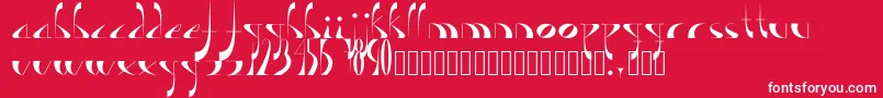Fonte Lavande – fontes brancas em um fundo vermelho