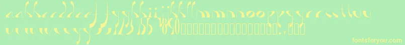 フォントLavande – 黄色の文字が緑の背景にあります