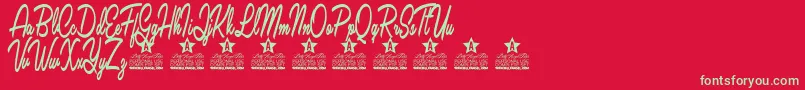 Lavelle Personal Use Font – Green Fonts on Red Background