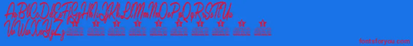 Lavelle Personal Use Font – Red Fonts on Blue Background