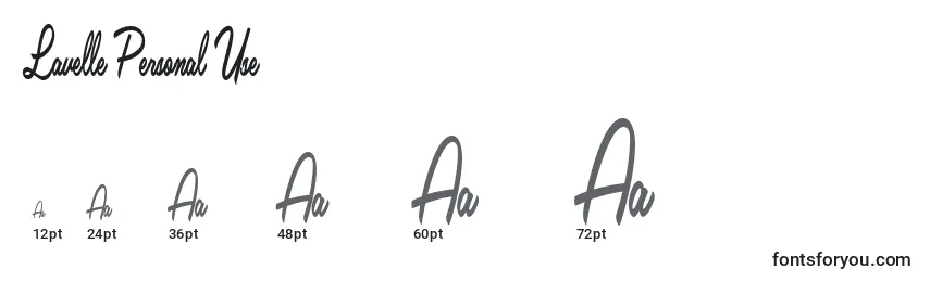 Lavelle Personal Use Font Sizes