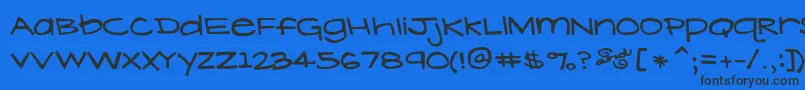 フォントLavenderLime – 黒い文字の青い背景