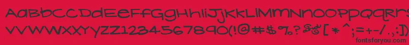 フォントLavenderLime – 赤い背景に黒い文字