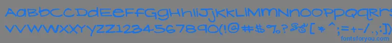 フォントLavenderLime – 灰色の背景に青い文字