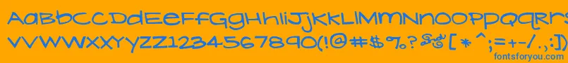 フォントLavenderLime – オレンジの背景に青い文字