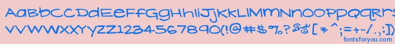 フォントLavenderLime – ピンクの背景に青い文字