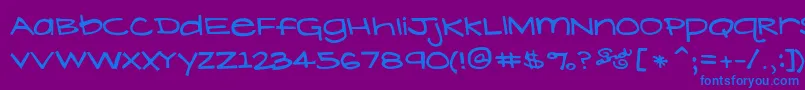 フォントLavenderLime – 紫色の背景に青い文字