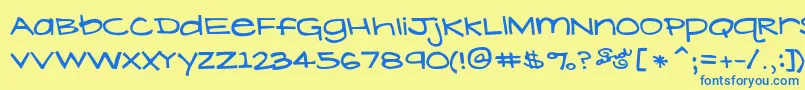 Шрифт LavenderLime – синие шрифты на жёлтом фоне