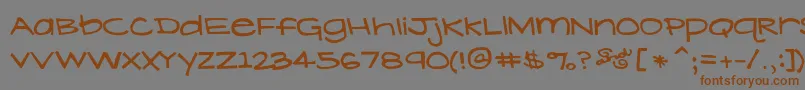 フォントLavenderLime – 茶色の文字が灰色の背景にあります。