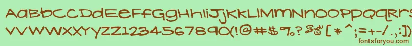LavenderLime-fontti – ruskeat fontit vihreällä taustalla