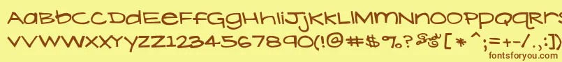 LavenderLime-fontti – ruskeat fontit keltaisella taustalla