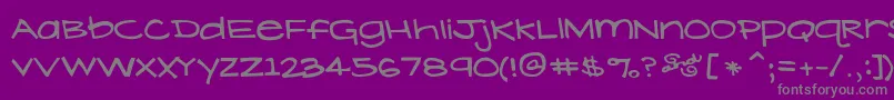 LavenderLime-fontti – harmaat kirjasimet violetilla taustalla