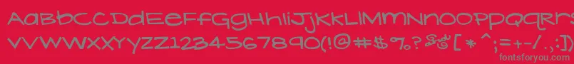 LavenderLime-fontti – harmaat kirjasimet punaisella taustalla
