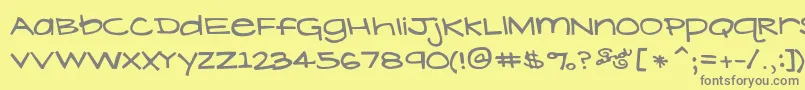 LavenderLime-fontti – harmaat kirjasimet keltaisella taustalla
