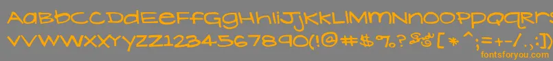 フォントLavenderLime – オレンジの文字は灰色の背景にあります。