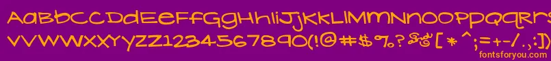 LavenderLime-Schriftart – Orangefarbene Schriften auf violettem Hintergrund