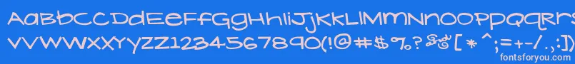 フォントLavenderLime – ピンクの文字、青い背景