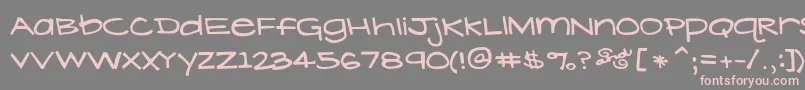 フォントLavenderLime – 灰色の背景にピンクのフォント