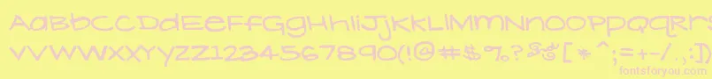 LavenderLime Font – Pink Fonts on Yellow Background