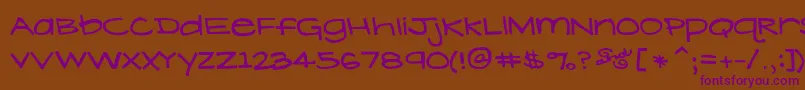フォントLavenderLime – 紫色のフォント、茶色の背景