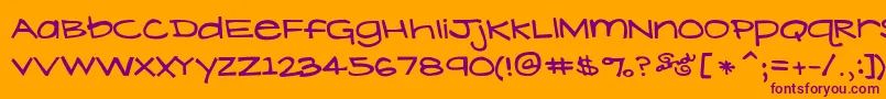 LavenderLime-Schriftart – Violette Schriften auf orangefarbenem Hintergrund