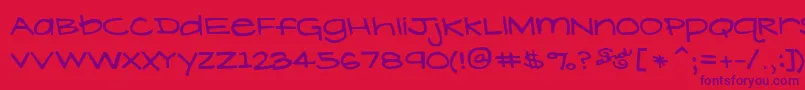 フォントLavenderLime – 赤い背景に紫のフォント
