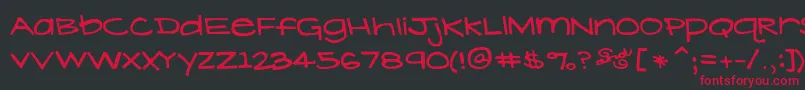 フォントLavenderLime – 黒い背景に赤い文字