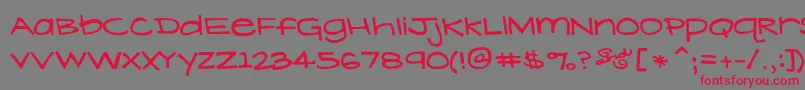 フォントLavenderLime – 赤い文字の灰色の背景
