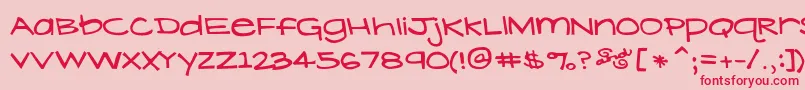 フォントLavenderLime – ピンクの背景に赤い文字