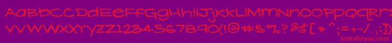 LavenderLime-Schriftart – Rote Schriften auf violettem Hintergrund