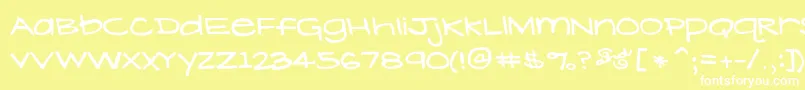 Шрифт LavenderLime – белые шрифты на жёлтом фоне