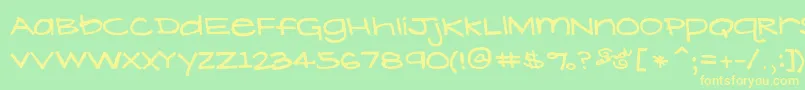 LavenderLime-Schriftart – Gelbe Schriften auf grünem Hintergrund